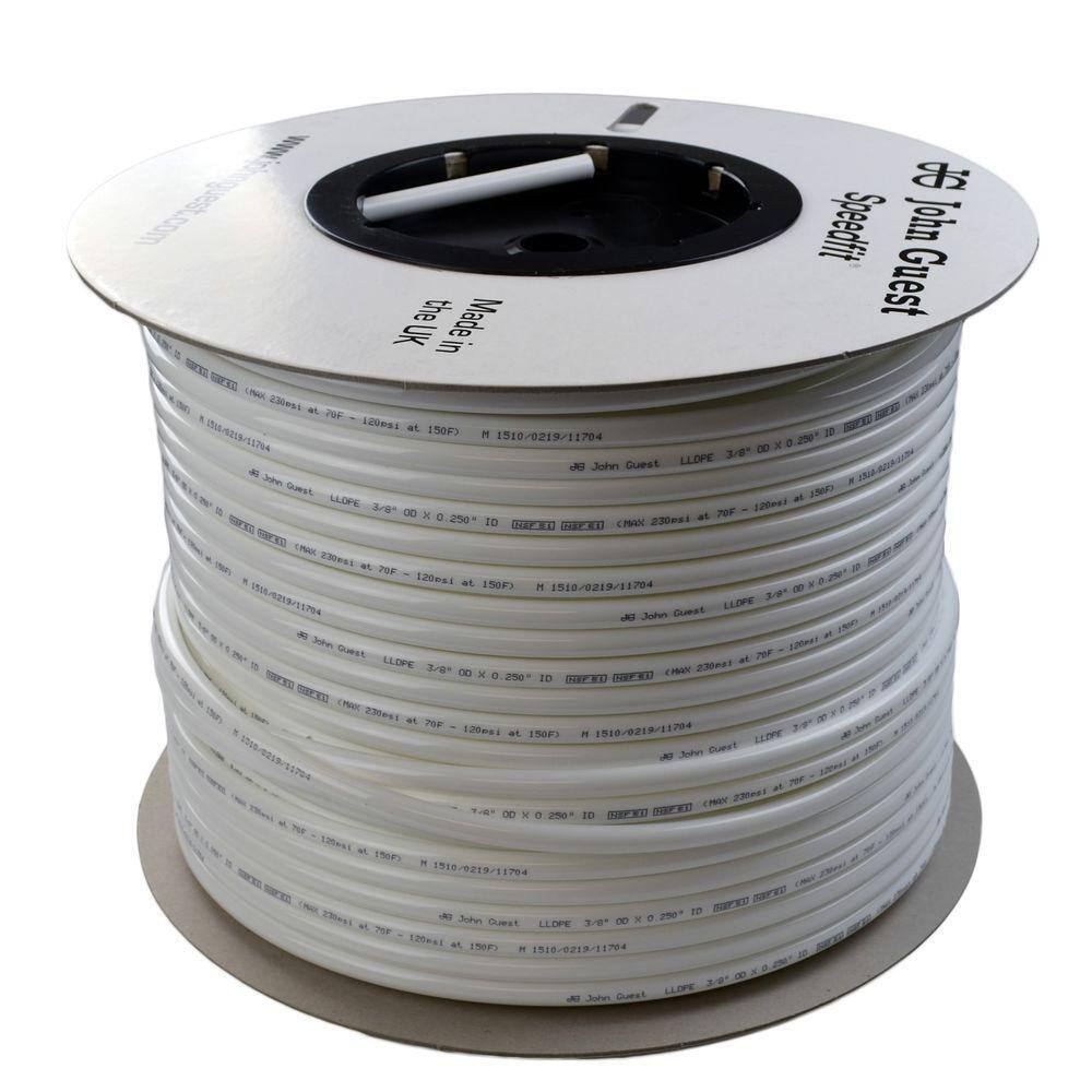 John Guest PE-12-EI-DF-W 3 8 in. x 500 ft. Polyethylene Tubing Coin in White John Guest PE-12-EI-DF-W 3/8 in. x 500 ft. Polyethylene Tubing Coin in White