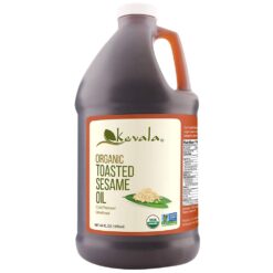 Kevala Organic Toasted Sesame Oil - 64 fl oz - 1/2 Gallon – Cold Pressed – Cooking Oil – Roasted Sesame Seeds - Unrefined