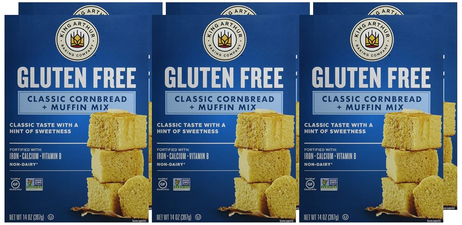 King Arthur Gluten Free Cornbread and Muffin Mix, 14 Ounces (Pack of 6)11