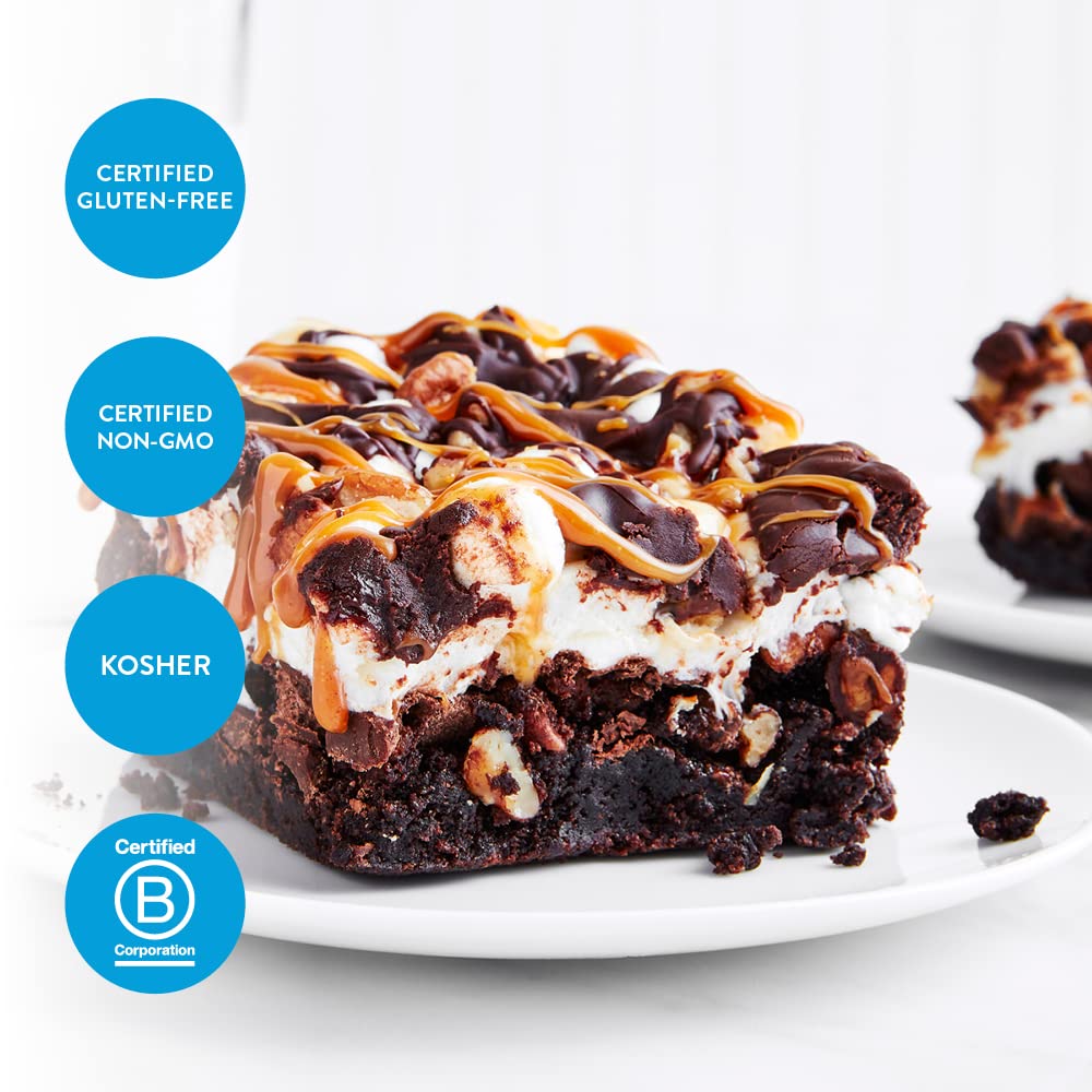 King Arthur, Gluten Free Fudge Brownie Mix, Gluten-Free, Non-GMO Project Verified, Certified Kosher, 17 Ounces (Pack of 6)11