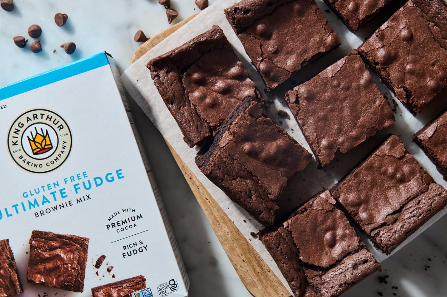 King Arthur, Gluten Free Fudge Brownie Mix, Gluten-Free, Non-GMO Project Verified, Certified Kosher, 17 Ounces (Pack of 6)24