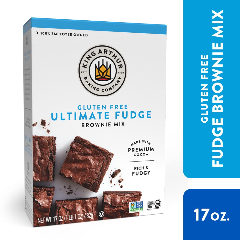 King Arthur, Gluten Free Fudge Brownie Mix, Gluten-Free, Non-GMO Project Verified, Certified Kosher, 17 Ounces (Pack of 6)9