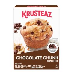Krusteaz Chocolate Chunk Muffin Mix, With Real Chocolate, No Artificial Flavors or Preservatives, 18.25-ounce Boxes (Pack of 12)