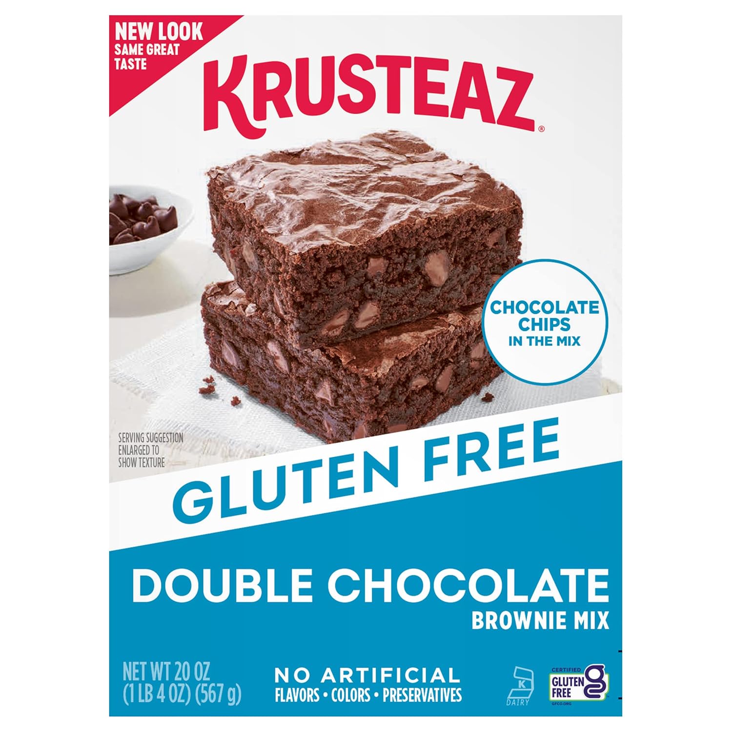 Krusteaz Gluten Free Double Chocolate Brownie Mix, Includes Chocolate Chips, Certified GF, Gluten Free Baking Mix, 20-ounce Boxes (Pack of 8) Krusteaz Gluten Free Double Chocolate Brownie Mix, Includes Chocolate Chips, Certified GF, Gluten Free Baking Mix, 20-ounce Boxes (Pack of 8)