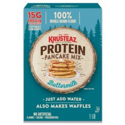 Krusteaz Protein Buttermilk Pancake and Waffle Mix, 15g Protein Per Serving, 20 oz Boxes (Pack of 8)