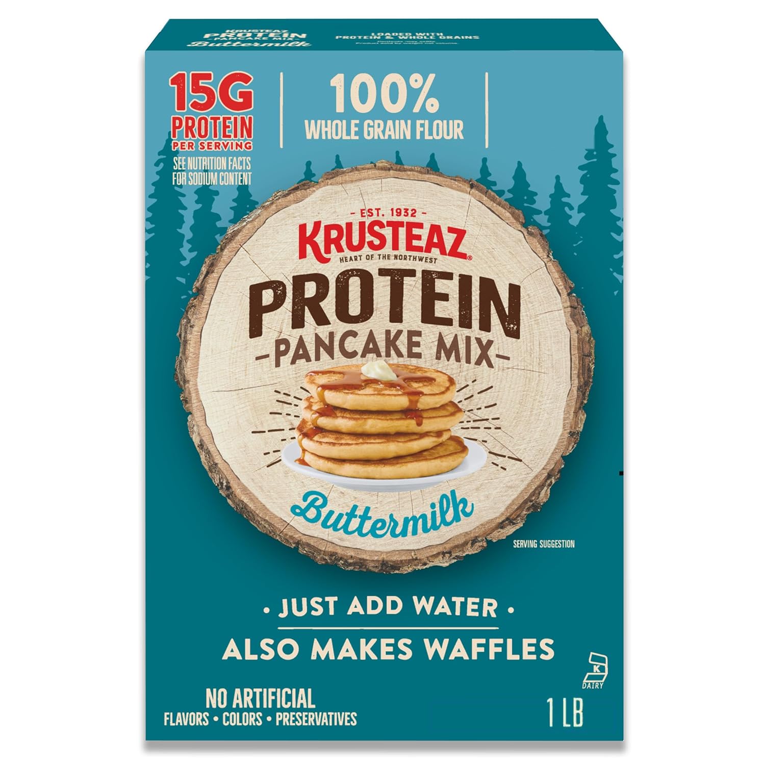 Krusteaz Protein Buttermilk Pancake and Waffle Mix, 15g Protein Per Serving, 20 oz Boxes (Pack of 8) Krusteaz Protein Buttermilk Pancake and Waffle Mix, 15g Protein Per Serving, 20 oz Boxes (Pack of 8)