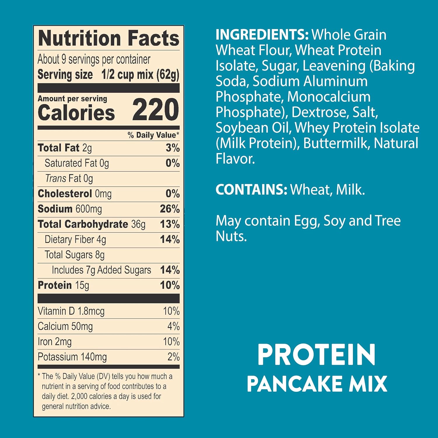 Krusteaz Protein Buttermilk Pancake and Waffle Mix, 15g Protein Per Serving, 20 oz Boxes (Pack of 8)1