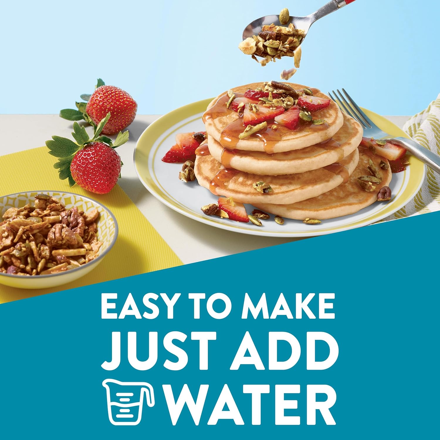 Krusteaz Protein Buttermilk Pancake and Waffle Mix, 15g Protein Per Serving, 20 oz Boxes (Pack of 8)8