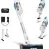 LEVOIT Cordless Vacuum Cleaner, Stick Vac with Tangle-Resistant Design, Up to 50 Minutes, Powerful Suction, Rechargeable, Lightweight, and Versatile for Carpet, Hard Floor, Pet Hair, White＆Blue