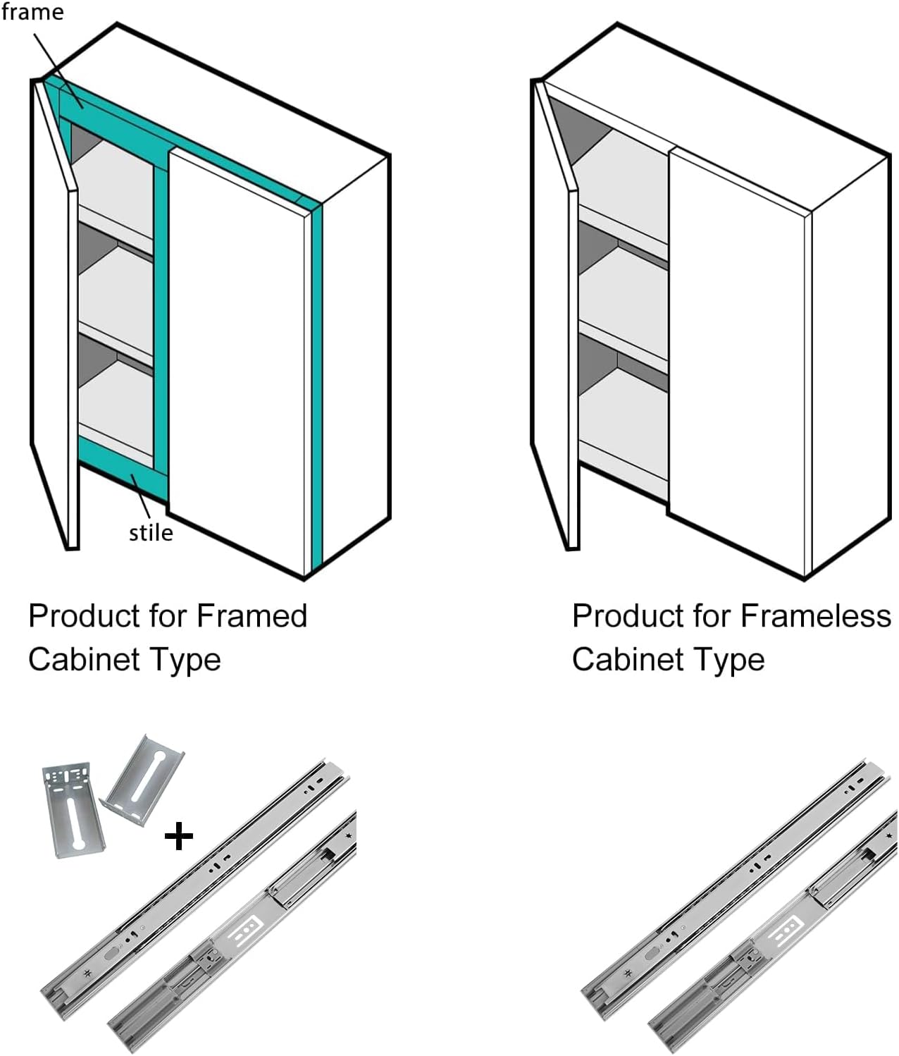 LONTAN Soft Close Drawer Slides 22 Inch Side Mount Heavy Duty Cabinet Drawer Glides 10 Pairs - Ball Bearing Full Extension Kitchen Cabinet Rails 100 LB Capacity1