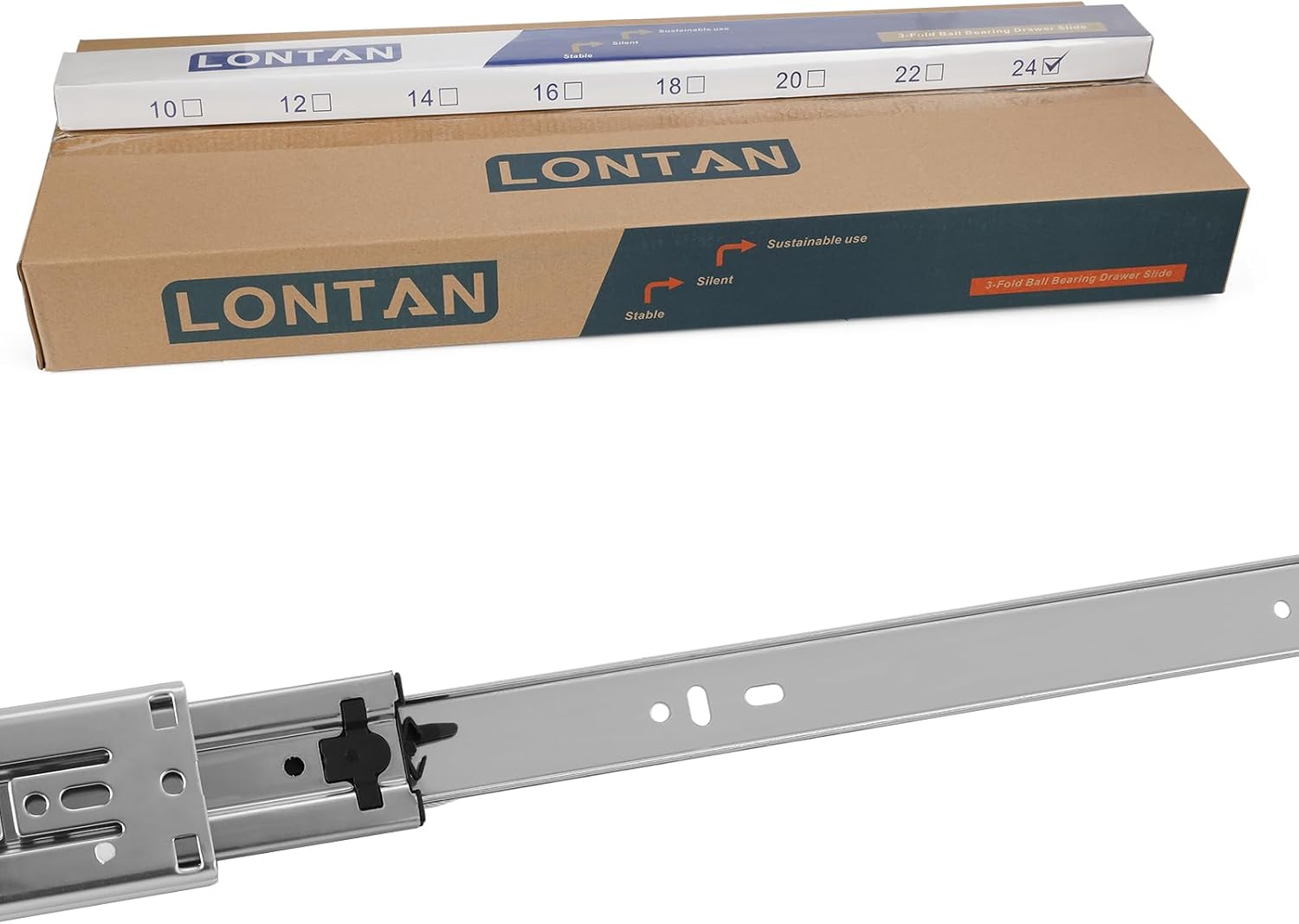 LONTAN Soft Close Drawer Slides 22 Inch Side Mount Heavy Duty Cabinet Drawer Glides 10 Pairs - Ball Bearing Full Extension Kitchen Cabinet Rails 100 LB Capacity123