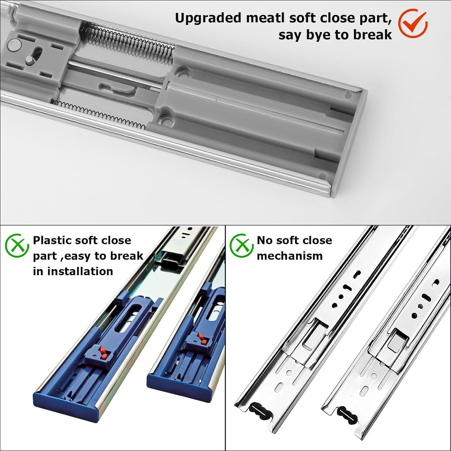 LONTAN Soft Close Drawer Slides 22 Inch Side Mount Heavy Duty Cabinet Drawer Glides 10 Pairs - Ball Bearing Full Extension Kitchen Cabinet Rails 100 LB Capacity5