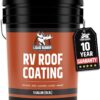 Liquid Rubber RV Roof Sealant- Professional-Grade Solar Reflective Flexible Waterproof Membrane Coating for EPDM, TPO, Fiberglass & Aluminum Camper & Travel Trailers- Brilliant White, 5 Gallon