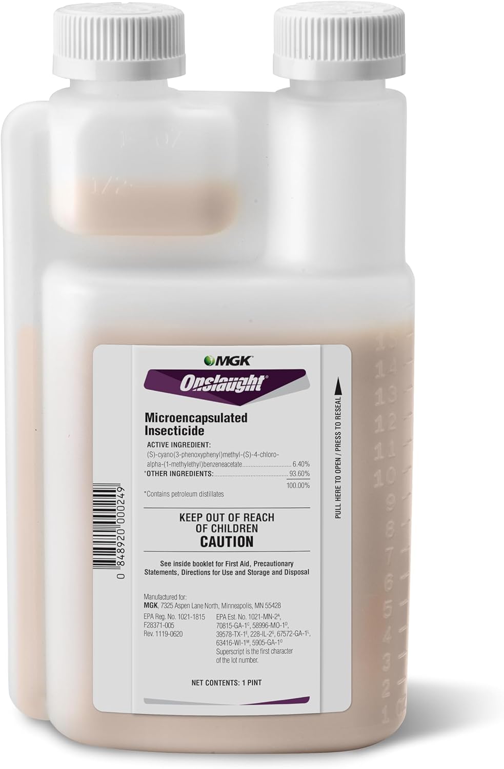 MGK Onslaught® Microencapsulated Insecticide Indoor Outdoor Pest Control Concentrate for Food or Non-Food Areas Cockroach Killer Long-Lasting Residual Control 16 Ounces MGK Onslaught® Microencapsulated Insecticide | Indoor/Outdoor Pest Control Concentrate for Food or Non-Food Areas | Cockroach Killer | Long-Lasting Residual Control | 16 Ounces