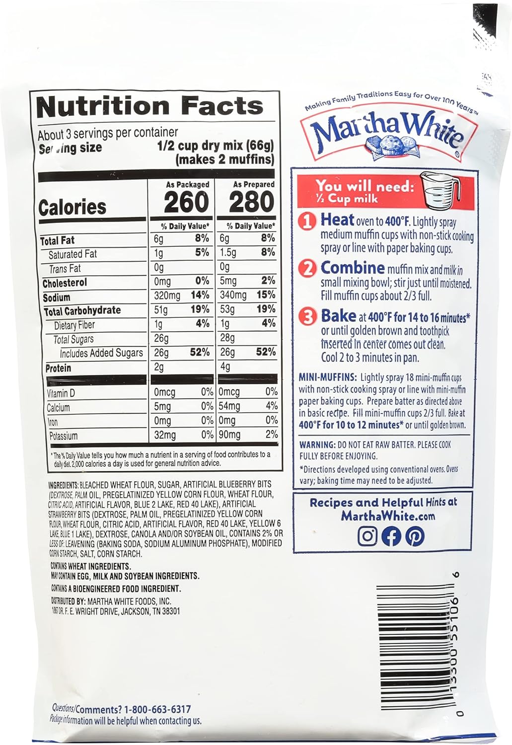 Martha White Muffin Mix Sampler Variety Pack, Pack of 12, Chocolate Chip, Blueberry, Strawberry, Cinnamon Sugar, Wildberry, Just Add Milk0