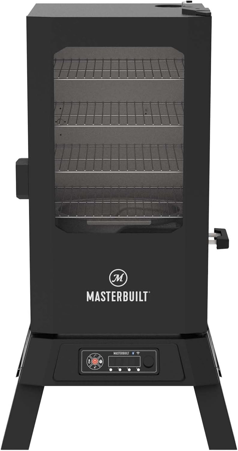 Masterbuilt®710 WiFi Digital Smoker, Vertical Design, 711 Cooking Sq. Inches, 4 Chrome Coated Smoking Racks, Wood Chip Loader, Electric Fuel Source to Plug in and Start Cooking, Black Model MB20070924 Masterbuilt®710 WiFi Digital Smoker, Vertical Design, 711 Cooking Sq. Inches, 4 Chrome Coated Smoking Racks, Wood Chip Loader, Electric Fuel Source to Plug in and Start Cooking, Black Model MB20070924