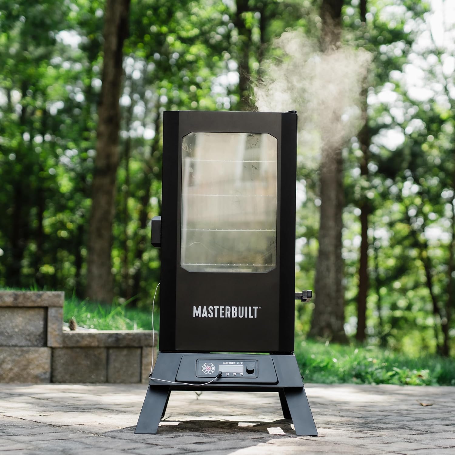 Masterbuilt®710 WiFi Digital Smoker, Vertical Design, 711 Cooking Sq. Inches, 4 Chrome Coated Smoking Racks, Wood Chip Loader, Electric Fuel Source to Plug in and Start Cooking, Black Model MB2007092412