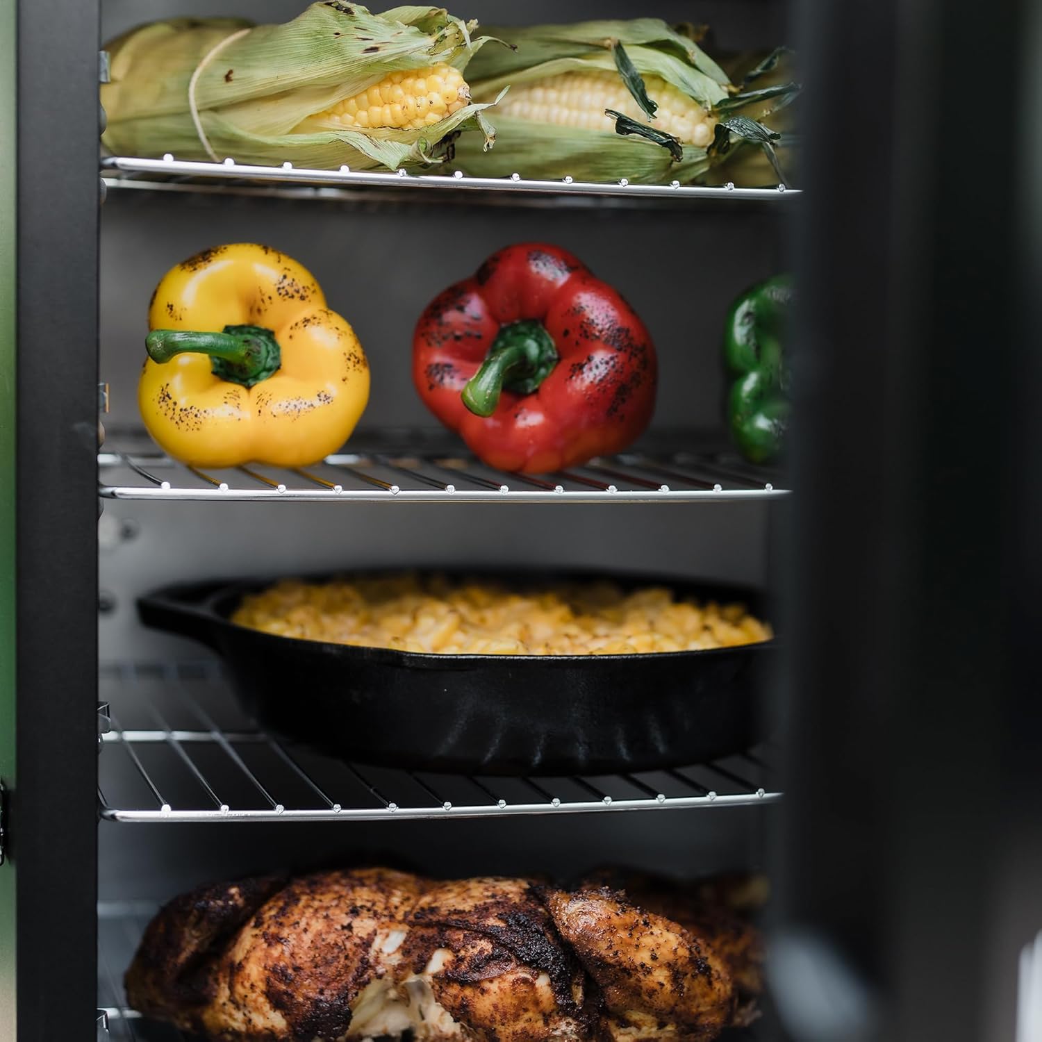 Masterbuilt®710 WiFi Digital Smoker, Vertical Design, 711 Cooking Sq. Inches, 4 Chrome Coated Smoking Racks, Wood Chip Loader, Electric Fuel Source to Plug in and Start Cooking, Black Model MB2007092416