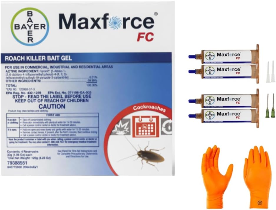 Maxforce Fc Roach Bait Gel 4 Tubes Premium USA Supply Gloves for Safe Eradication USA Supply Pest ID Card Maxforce Fc Roach Bait Gel 4 Tubes | Premium USA Supply Gloves for Safe Eradication | USA Supply Pest ID Card