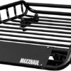 MaxxHaul 70115 46" x 36" x 4-1/2" Roof Rack Rooftop Cargo Carrier Steel Basket, Car Top Luggage Holder for SUV and Pick Up Trucks - 150 lb. Capacity, Black