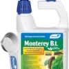 Monterey - B.t. Bacillus Thuringiensis Bundled with Garden Measuring Spoon - Ready to Spray Worm & Caterpillar Killer Insecticide, OMRI Listed - 32 oz