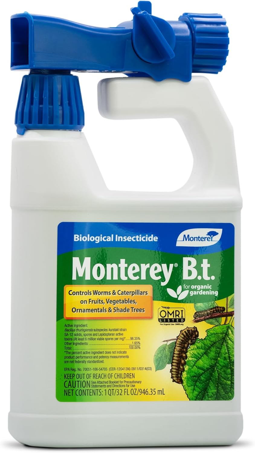 Monterey BT - Ready to Spray Bacillus Thuringiensis for Organic Worm and Caterpillar Control - 31oz Monterey BT - Ready to Spray Bacillus Thuringiensis for Organic Worm and Caterpillar Control - 31oz