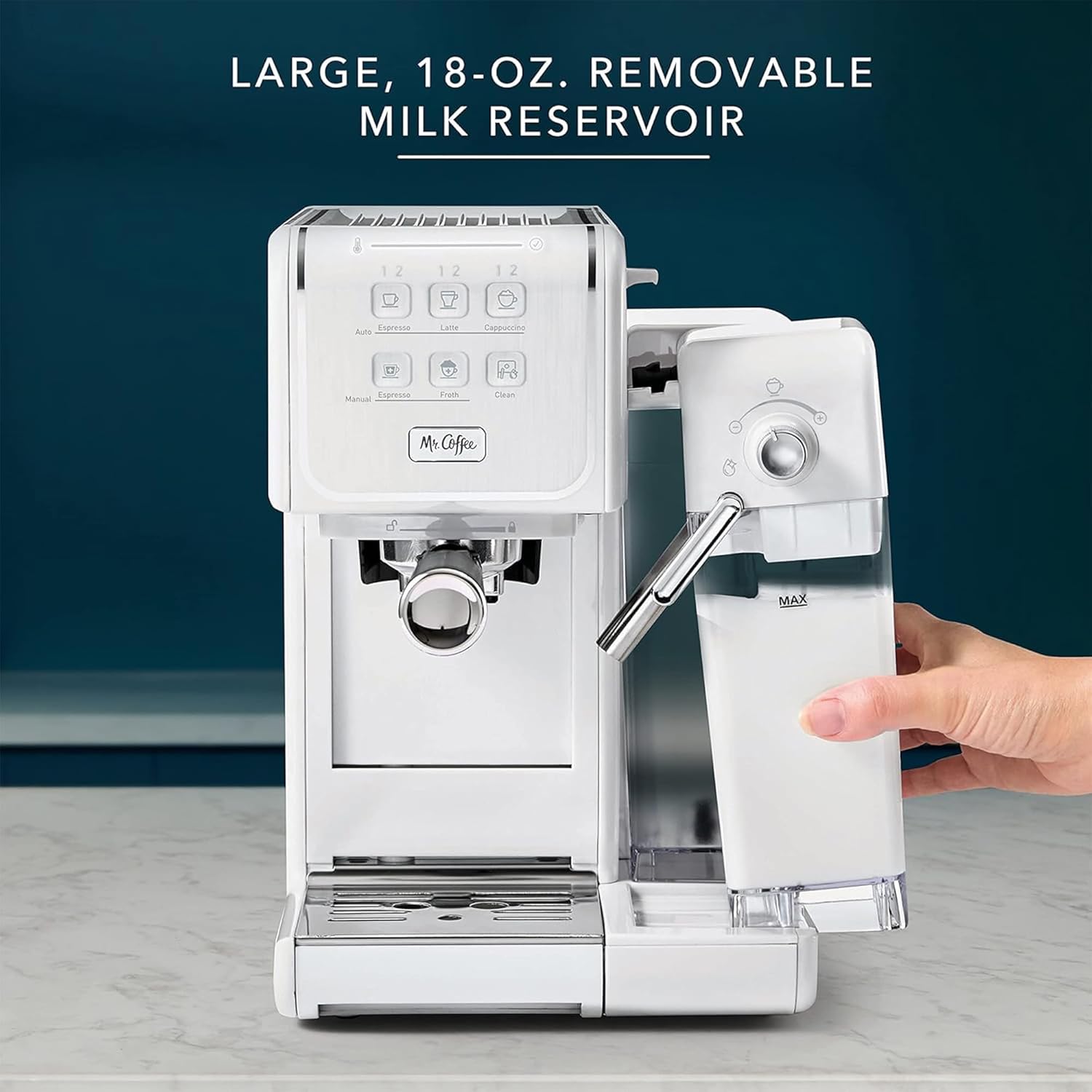 Mr. Coffee One-Touch CoffeeHouse - Espresso, Cappuccino, and Latte Maker, with Easy Serving Espresso (ESE) Pod compatibility - White1