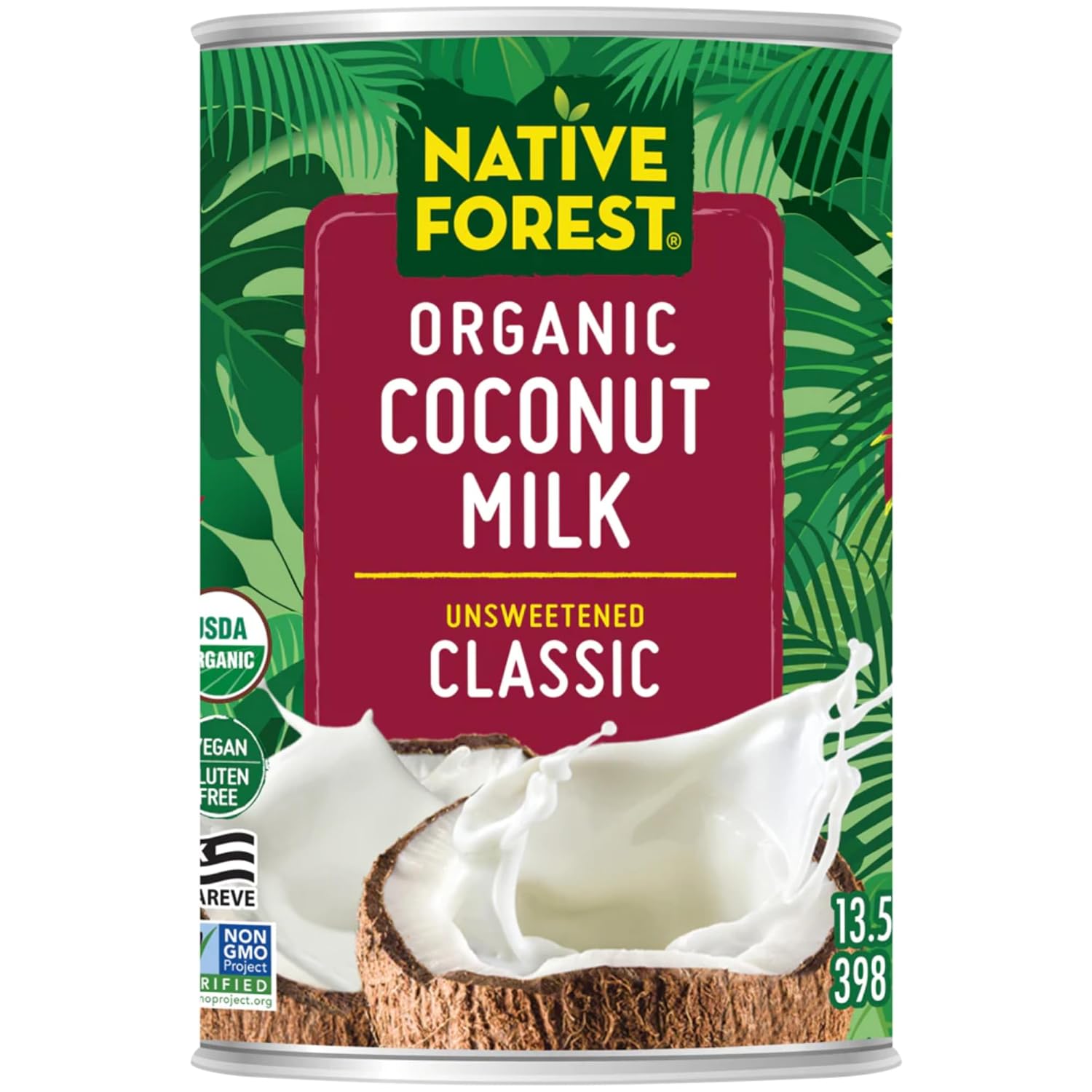 Native Forest Organic Coconut Milk Unsweetened - Coconut Milk Canned, Unsweetened Coconut Milk Organic, Classic - 13.5 Fl Oz (Pack of 12) Native Forest Organic Coconut Milk Unsweetened - Coconut Milk Canned, Unsweetened Coconut Milk Organic, Classic - 13.5 Fl Oz (Pack of 12)