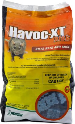 Neogen RODENTICIDE Havoc XT Rat Bait Block Pouch, 8-Pound (00595)