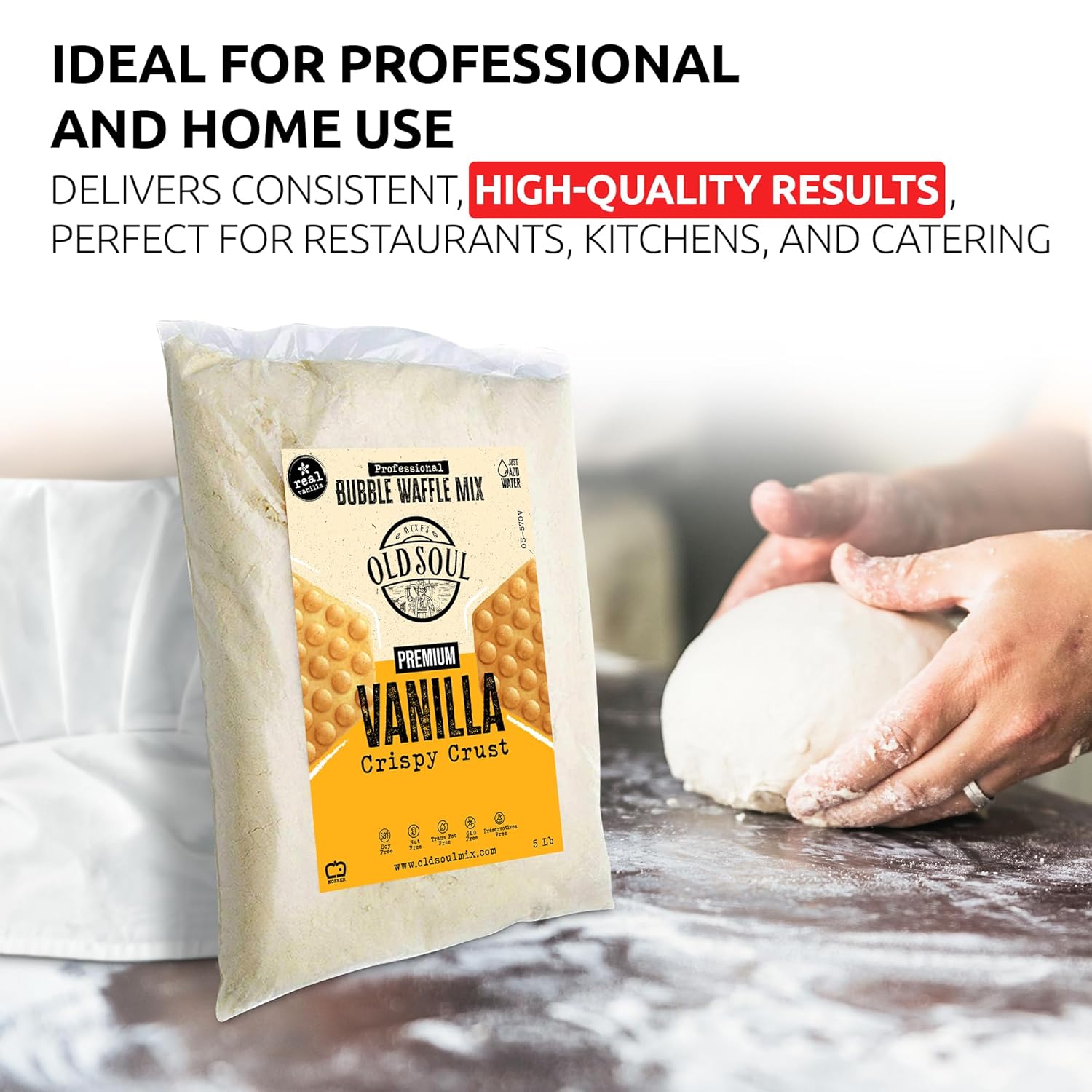 OldSoul Professional Bubble Waffle Mix Crispy Vanilla Flavor Egg Waffle Mix 28 Waffles (5 Lbs, Traditional)8