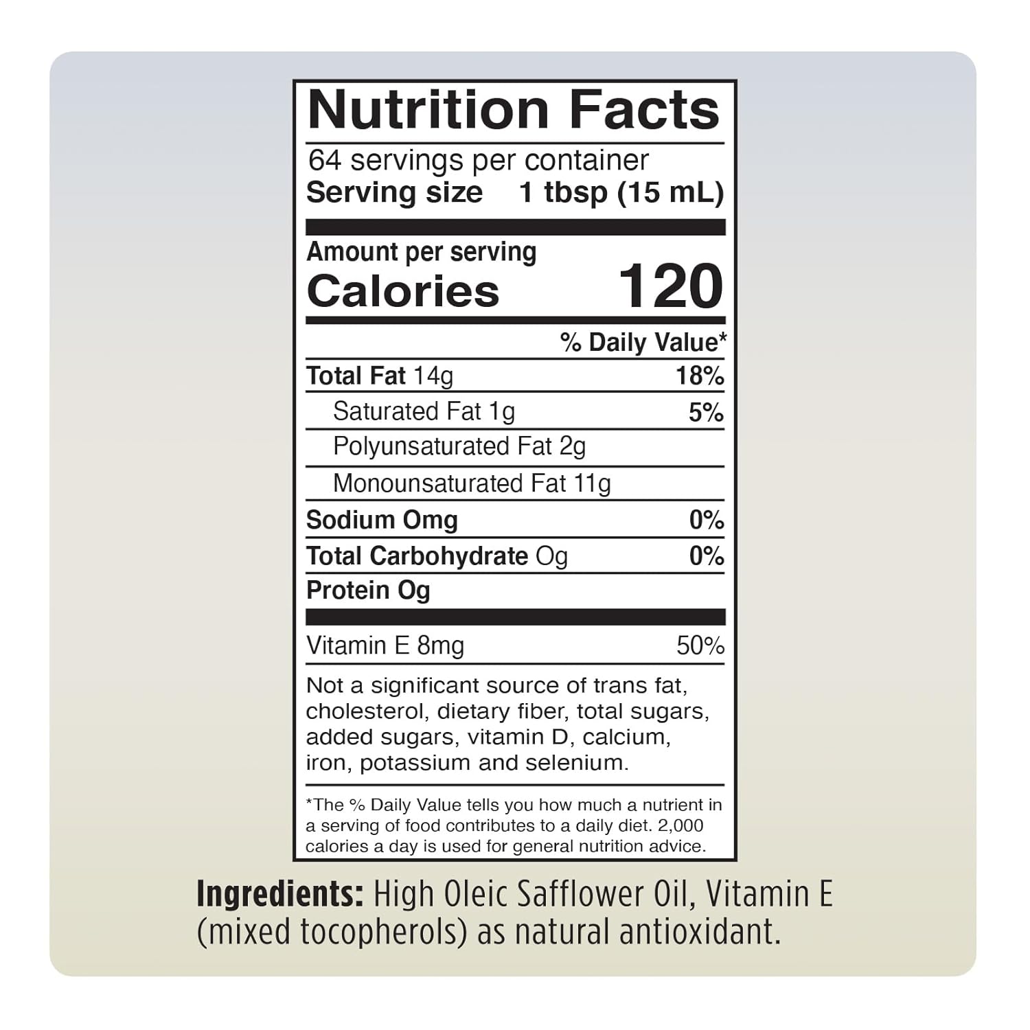 Oleico - High Oleic, Non GMO Certified, Kosher Verified, Expeller Pressed, High Heat Stable Safflower Oil, Bottle of 1 Gallon (128 fl. oz.)1