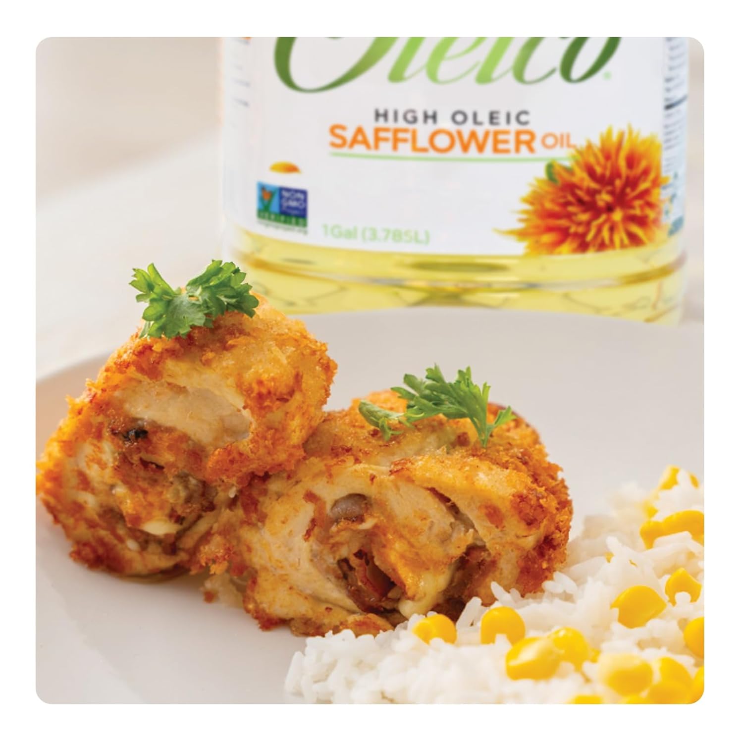 Oleico - High Oleic, Non GMO Certified, Kosher Verified, Expeller Pressed, High Heat Stable Safflower Oil, Bottle of 1 Gallon (128 fl. oz.)5