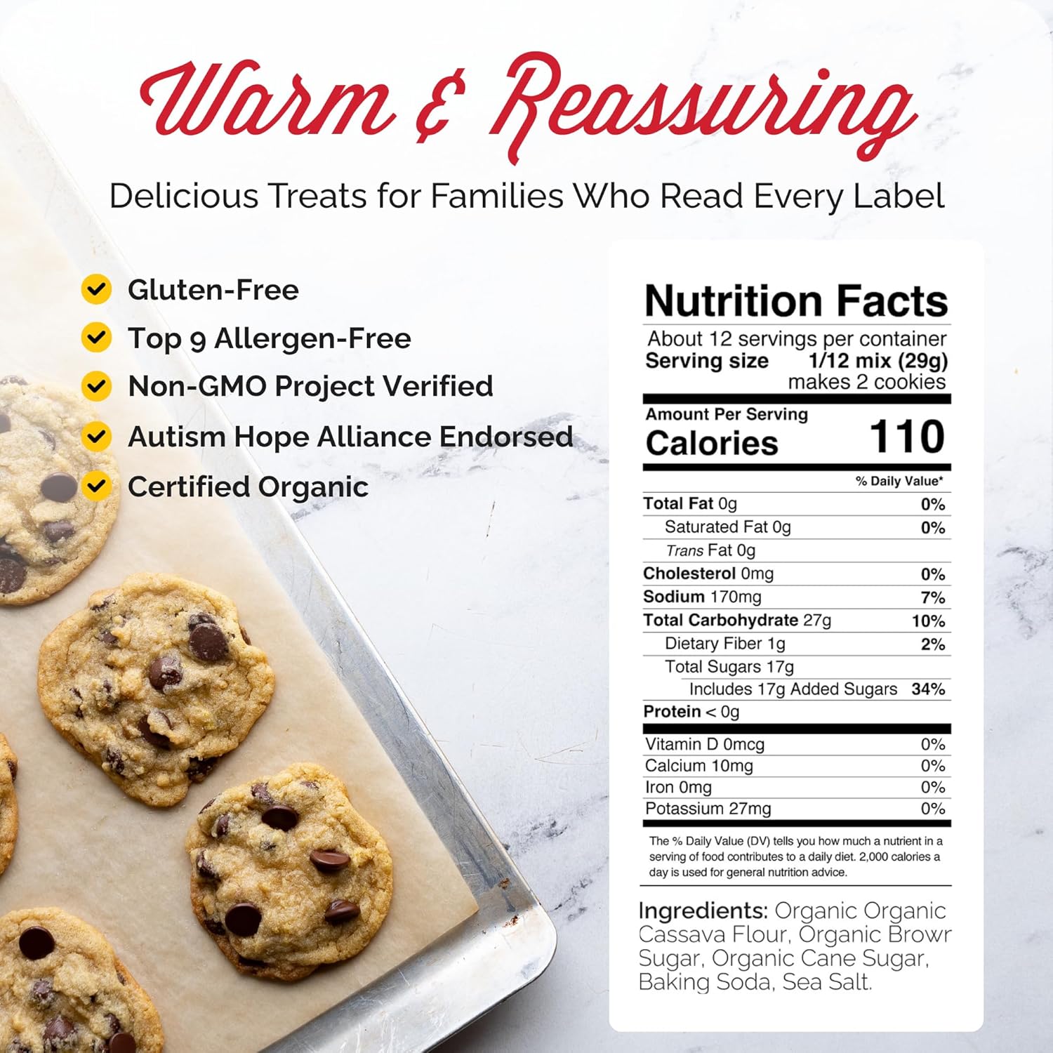 Otto's Naturals Grain-Free Ultimate Cookie Mix, 12.2 Oz., 6 Pack, Top 9 Allergen-Free, Organic Cassava Flour, Gluten Free, Non-GMO, Vegan, Plant-Based2
