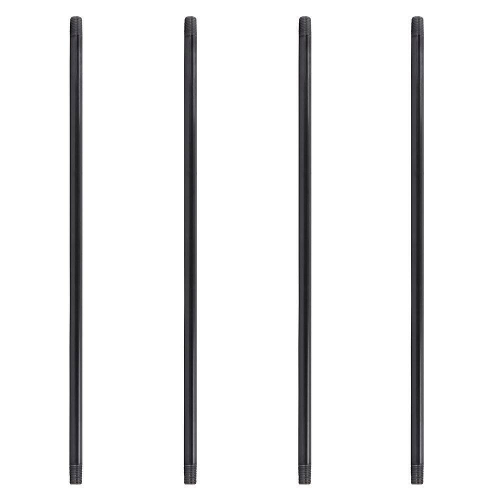 PIPE DECOR 362 PD1X60-4 1 in. x 60 in. Black Industrial Steel Grey Plumbing Pipe (4-Pack) PIPE DECOR 362 PD1X60-4 1 in. x 60 in. Black Industrial Steel Grey Plumbing Pipe (4-Pack)