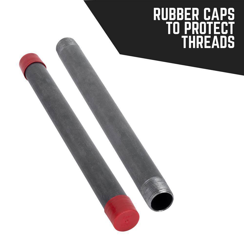 PIPE DECOR 362 PD1X60-4 1 in. x 60 in. Black Industrial Steel Grey Plumbing Pipe (4-Pack)0