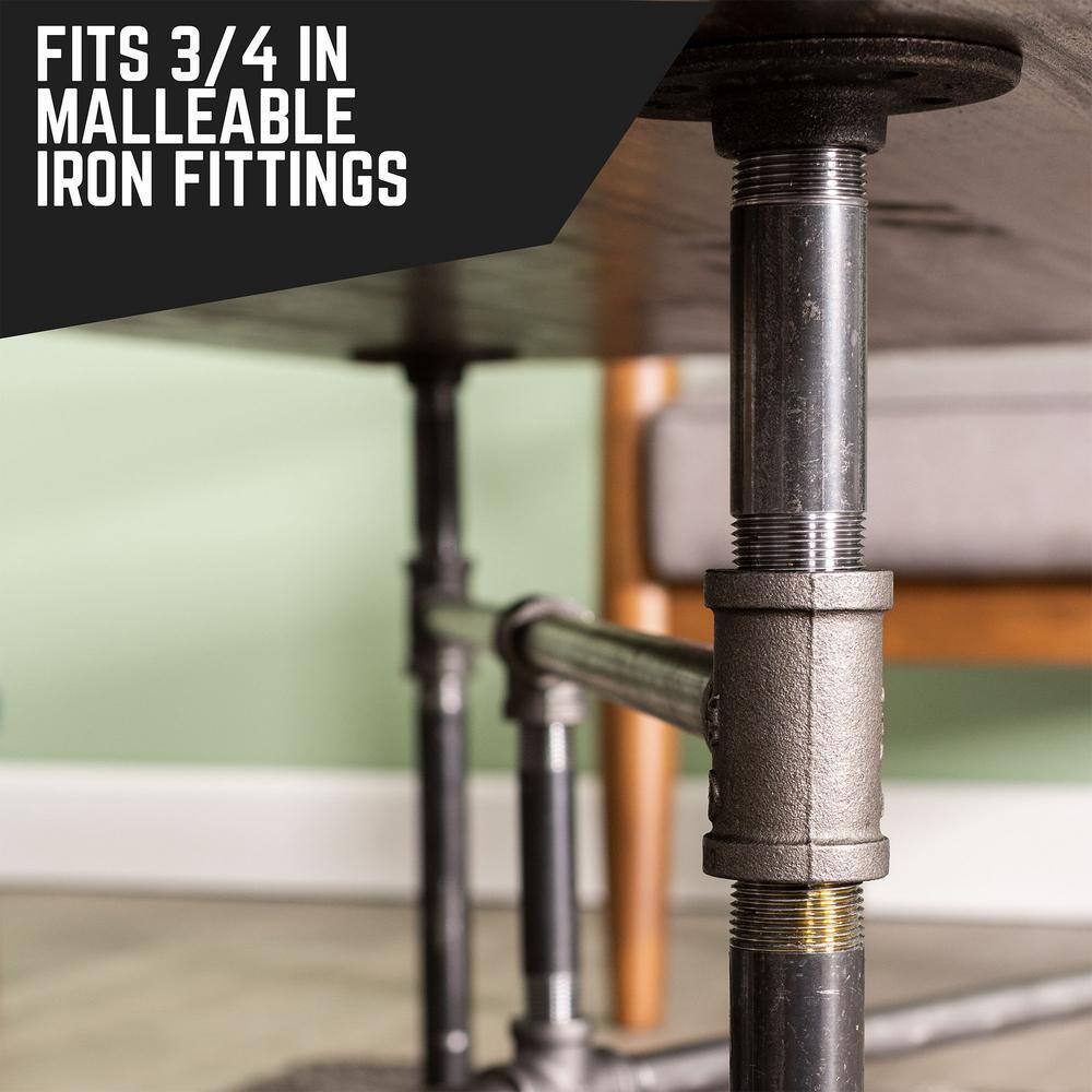 PIPE DECOR 362 PD1X60-4 1 in. x 60 in. Black Industrial Steel Grey Plumbing Pipe (4-Pack)16