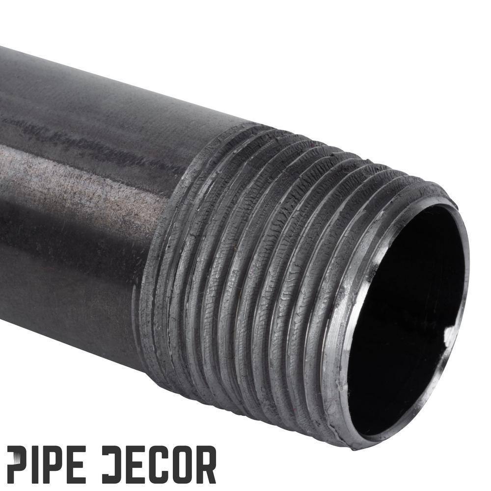 PIPE DECOR 362 PD1X60-4 1 in. x 60 in. Black Industrial Steel Grey Plumbing Pipe (4-Pack)5