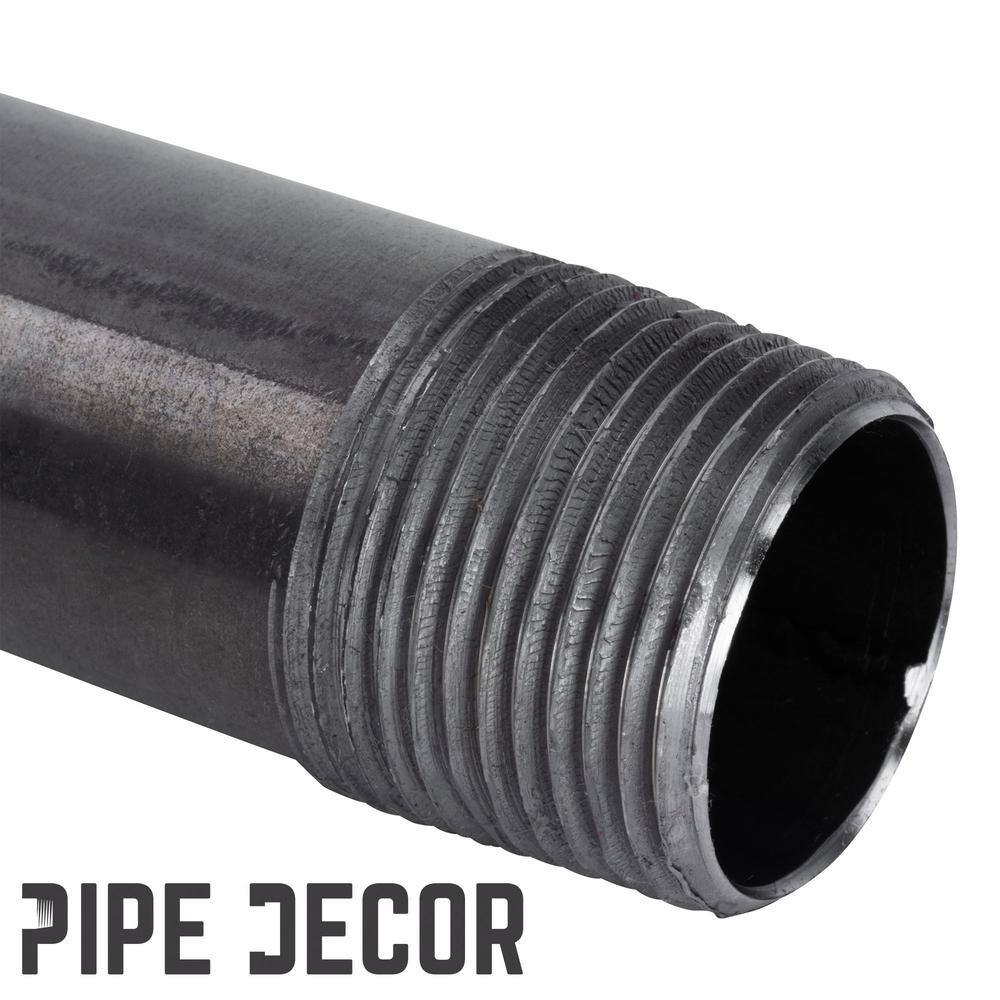 PIPE DECOR 362 PD34X72-4 3 4 in. x 72 in. Industrial Steel Grey Plumbing Pipe in Black (4-Pack)11