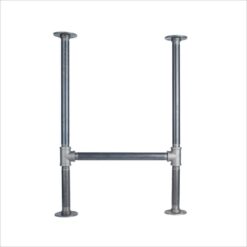 PIPE DECOR 365 PD1OHL 1 in. x 2.4 ft. L Black Steel Pipe Heavy Duty Industrial H-Style Desk Leg with Round Flanges (1-Pack)