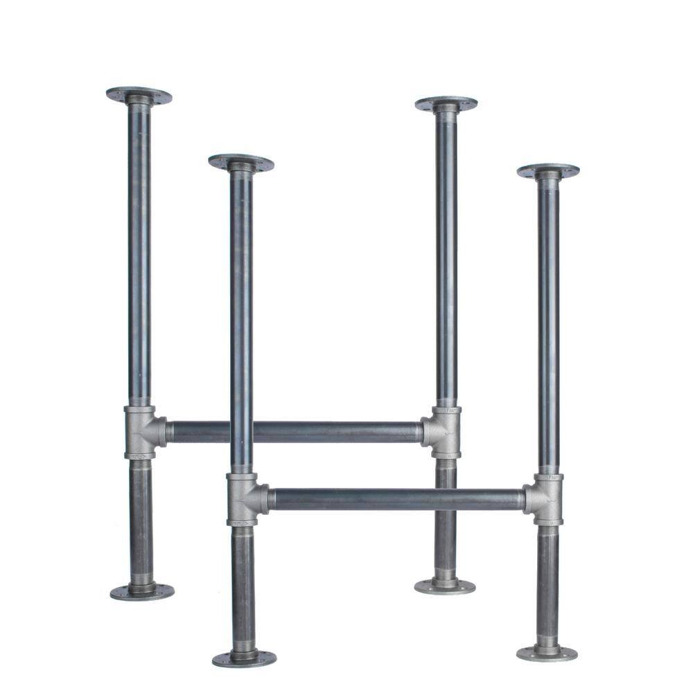 PIPE DECOR 365 PD1OHL2PK 1 in. x 2.4 ft. L Black Steel Pipe Heavy Duty Industrial H-Style Desk Legs with Round Flanges (2 Pack) PIPE DECOR 365 PD1OHL2PK 1 in. x 2.4 ft. L Black Steel Pipe Heavy Duty Industrial H-Style Desk Legs with Round Flanges (2 Pack)