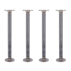 PIPE DECOR 365 PD1X24F-LEG 1 in. x 2 ft. L Black Steel Pipe and Flange Table Leg Kit (Set of 4)