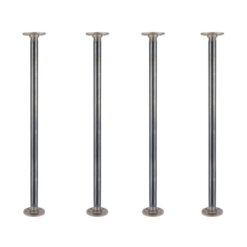 PIPE DECOR 365 PD1X30F-LEG 1 in. x 2.5 ft. L Black Steel Pipe Flange Table Leg Kit (Set of 4)