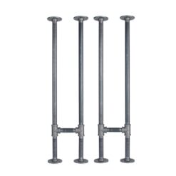 PIPE DECOR 365 PD34CHL2PK 3/4 in. x 2.6 ft. H Black Steel Pipe Heavy Duty Industrial Pipe H Style Console Table Legs (2-Pack)