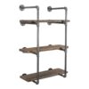 PIPE DECOR 365 PD3TIER 1/2 in. x 11.75 in. D x 35 in. H Black Steel Pipe Wall Mounted 3-Tier Shelf Kit
