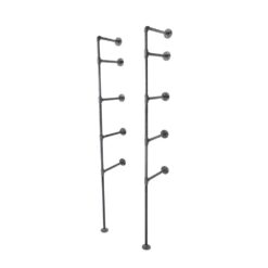 PIPE DECOR 365 PD4TIERFLMT 1/2 in. Black Steel Pipe 11.75 in. D x 72.5 in. H Floor Mounted 4-Tier Shelf Kit