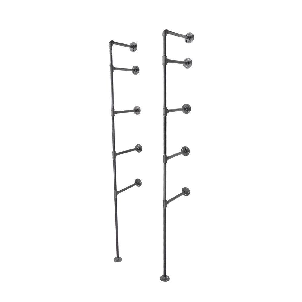 PIPE DECOR 365 PD4TIERFLMT 1 2 in. Black Steel Pipe 11.75 in. D x 72.5 in. H Floor Mounted 4-Tier Shelf Kit PIPE DECOR 365 PD4TIERFLMT 1/2 in. Black Steel Pipe 11.75 in. D x 72.5 in. H Floor Mounted 4-Tier Shelf Kit