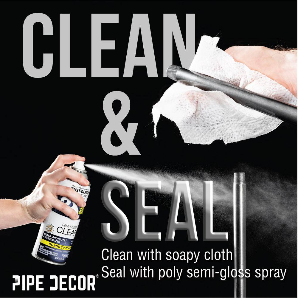 PIPE DECOR 365 PDCT20 3 4 in. x 3.5 ft. L x 18 in. H Black Steel Pipe Turnpike Design Coffee Table Kit2