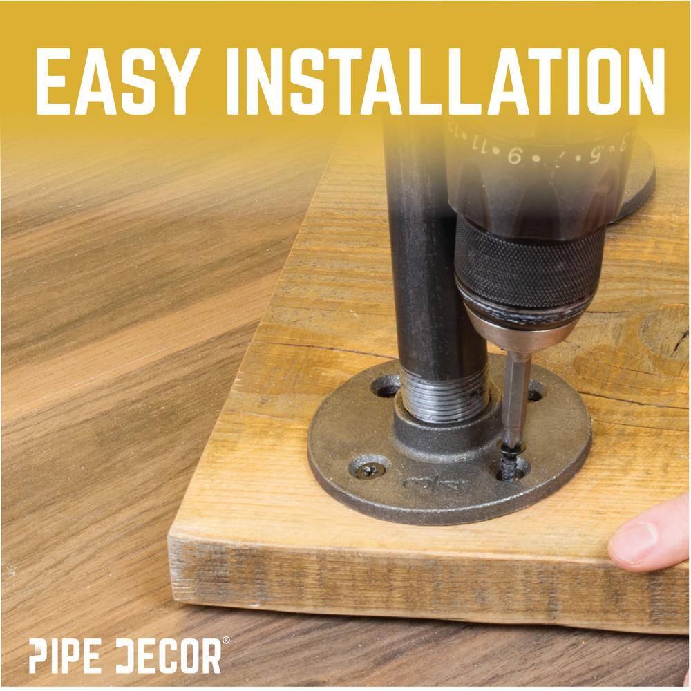 PIPE DECOR 365 PDCT20 3 4 in. x 3.5 ft. L x 18 in. H Black Steel Pipe Turnpike Design Coffee Table Kit8