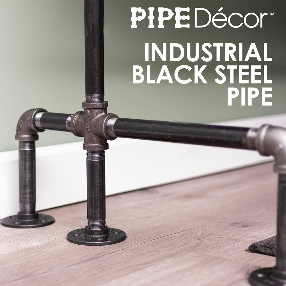 PIPE DECOR 365 PDDK20 3 4 in. Black Steel Pipe 3.75 ft. L x 31 in. H M Design Desk Kit7
