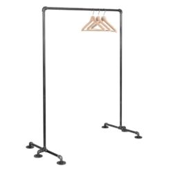 PIPE DECOR 365 PDFMW10 1/2 in. x 3.5 ft. L Black Pipe Freestanding Clothing Rack Kit